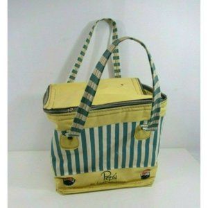 Pepsi Cooler Bag Light Refreshment Soft Shelled VTG Striped Blue Yellow